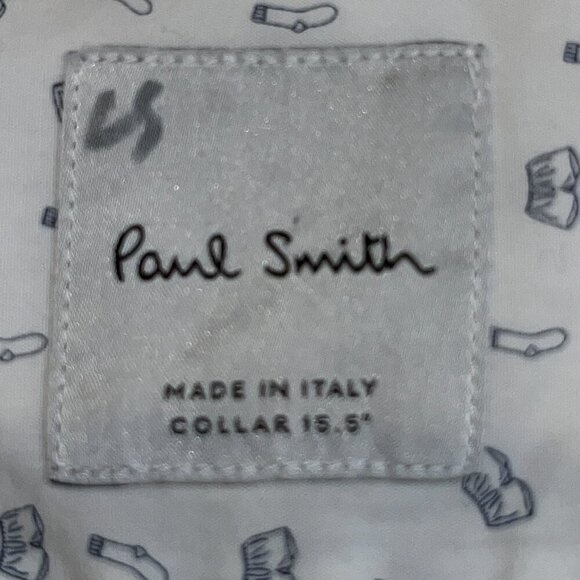 PAUL SMITH EXPLORER PRINT Men's Slim-Fit Shirt -Contrasting Collar & Cuff Lining - Picture 12 of 15